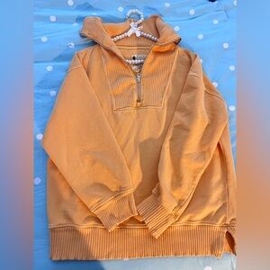 C&C California sunwashed partial zip sweater size L